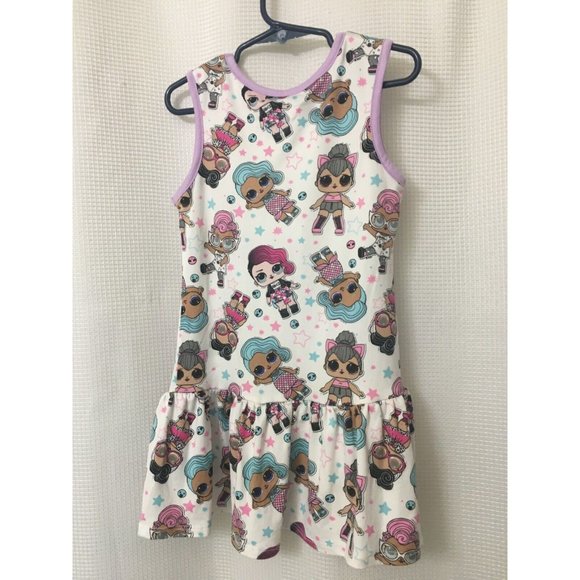 LOL Girls Dress Size Small 6/6X All Over Cartoon Print New Easter Gift CH1 - Picture 3 of 7